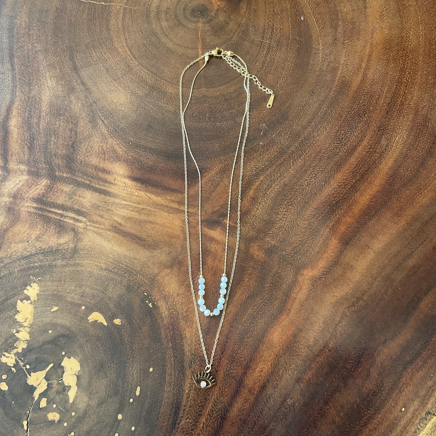 Collar Doble Ojo Blanco Del Desierto