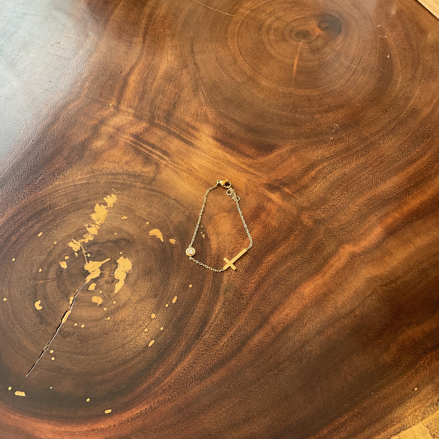 Pulsera Cruz Zirconia Única Del Desierto