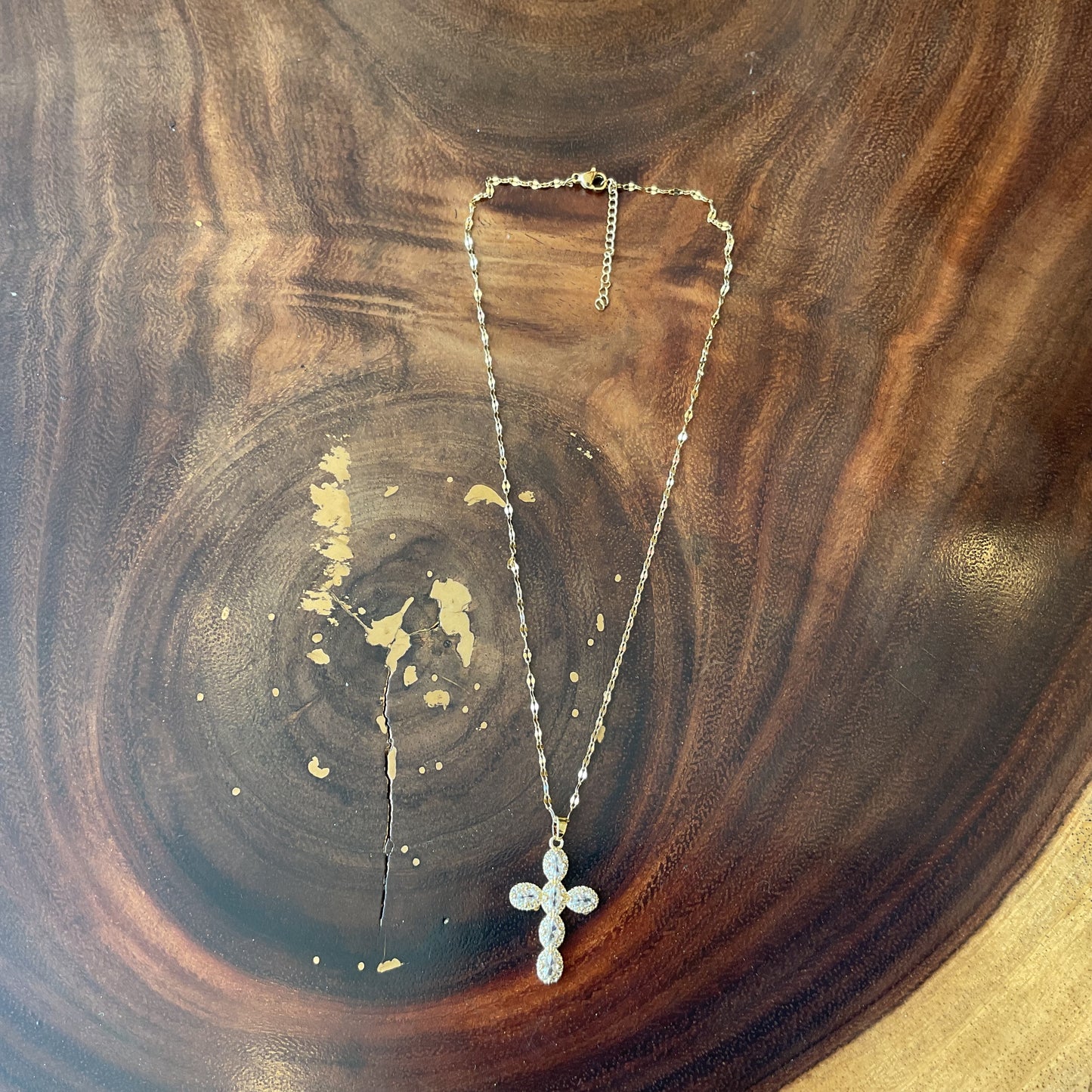 Collar Cruz Zirconia Bling Bling Del Desierto