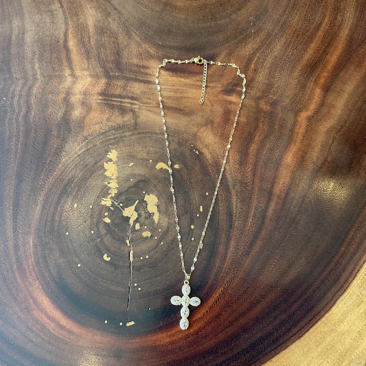 Collar Cruz Zirconia Bling Bling Del Desierto