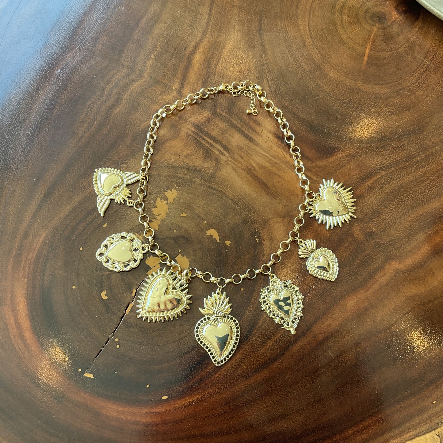 Collar Corazón Mexa  Chunky Del Desierto