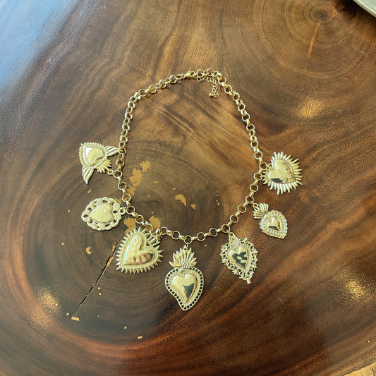 Collar Corazón Mexa  Chunky Del Desierto